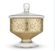 Емкость с крышкой ARABESQUE H. 23 DIAM.20 CM. GOLD LEAF DECORATION - ARABESQUE