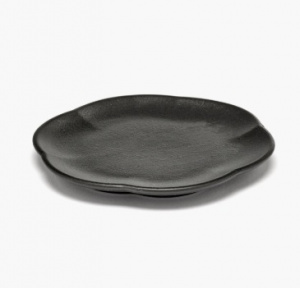 Тарелка мелкая 9см, h=1,3см, Ribbed BLACK Inku